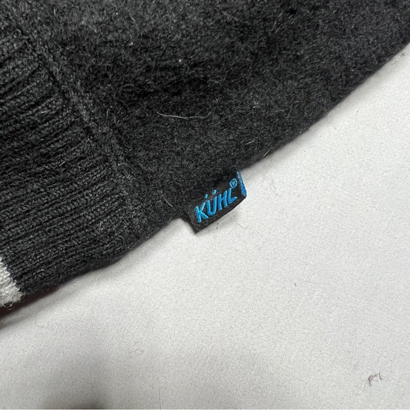 Kuhl Mens L Black Gray 100% Merino Wool 1/4 Zip Pullover Sweater - Picture 3 of 8